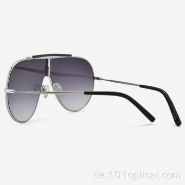 Oversized-Sonnenbrille für Damen und Herren aus Metall